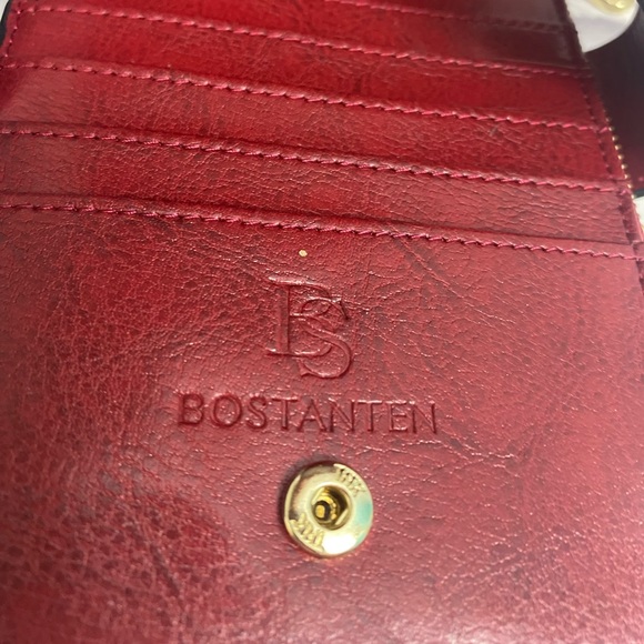 Bostanten Leather Red Wine Wallet and Card Holder New! - Picture 4 of 5